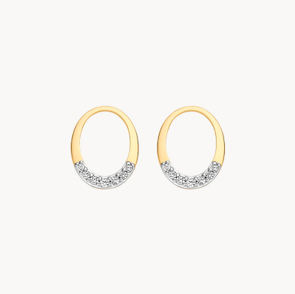 Match deze verfijnde met zirkoniasteentjes bezette charms met de natuurstenen oorbedels van Blush voor een schitterende look. Ze zijn gemaakt van 14k geelgoud, hebben een hoogte van 13 mm en een breedte van 10 mm en je hangt ze eenvoudig aan je oorringen.